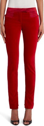 Velveteen Tuxedo Skinny Pants