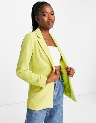 slouchy suit blazer in light green