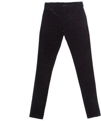 Black Cotton Elastic Waist Skinny Corduroy Trousers S