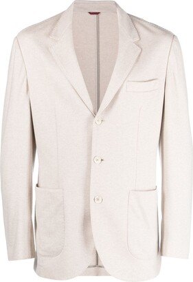 Single-Breasted Cashmere Jersey Blazer