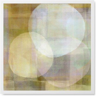 Photo Tiles: Green Wash Shapes Photo Tile, White, Framed, 8X8, Multicolor