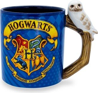 Silver Buffalo Hogwarts Crest Sculpted Handle Ceramic Mug | Holds 20 Ounces