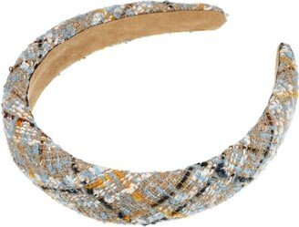 Unique Bargains Women's Tweed Padded Fashion Hairband Non Slip Knitted 1 Pc White