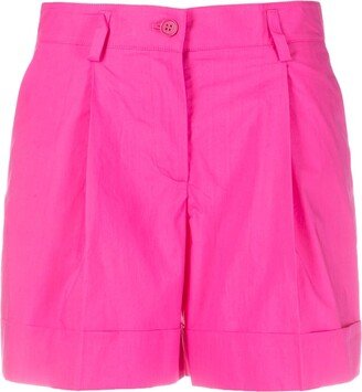 Pleat-Detail Buttoned Shorts