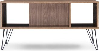 Herval Oregon Coffee Table in a Walnut Wood Finish and Metal Legs