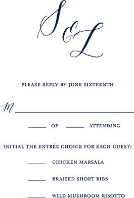 Rsvp Cards: Modern Minimalist Wedding Response Card, Blue, Signature Smooth Cardstock, Rounded