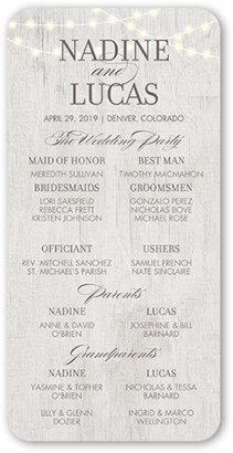 Wedding Program Cards: Romantic Evening Wedding Program, Grey, 4X8 Flat Program, Standard Smooth Cardstock, Rounded