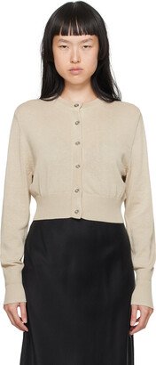 Silk Laundry Tan Cropped Cardigan