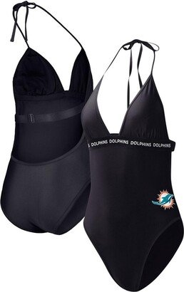 Women's G-iii 4Her by Carl Banks Black Miami Dolphins Full Count One-Piece Swimsuit