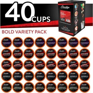 Brooklyn Bean Roastery Brooklyn Beans Coffee Pods for Keurig K-Cups Brewer, Bold Variety Pack, 40 count