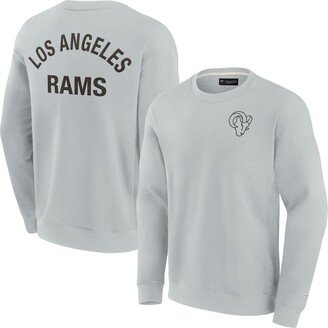 Men's and Women's Fanatics Signature Gray Los Angeles Rams Super Soft Pullover Crew Sweatshirt