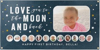 Vinyl Banners: Love You To The Moon And Sky Star Vinyl Banner, Blue