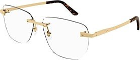 Santos De 24K Gold Rimless Square Optical Lenses, 58mm