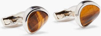 Sterling silver tiger's eye cufflinks