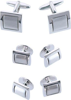 The Kingsley Rhodium with Czech Crystal Formal Set (Cufflinks & Tuxedo Studs)