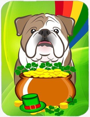 BB1963LCB English Bulldog St. Patricks Day Glass Cutting Board