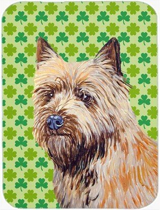 LH9185LCB 15 x 12 in. Cairn Terrier St. Patricks Day Shamrock Portrait Glass Cutting Board