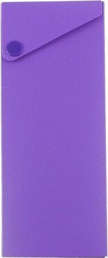JAM Paper & Envelope JAM Paper Plastic Sliding Pencil Case Box with Button Snap Purple 2166513300