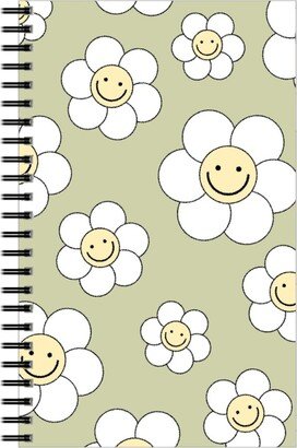 Notebooks: Sweet Smiling Daisies Notebook, 5X8, Green