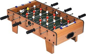 Mini Foosball Table, 27in Soccer Game Table w/ 2 Footballs and Soccer Keepers, Portable Football Game Set for Kids & Adults