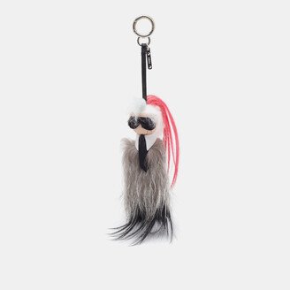 Multicolor Fox & Mink Fur Karlito Bag Charm-AA