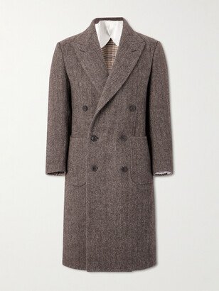 Town and Country Double-Breasted Herringbone Wool Coat