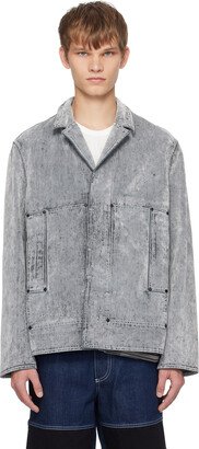 Gray Utility Denim Blazer