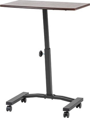 USA Height Adjustable Laptop Cart and Dynamic Rolling Workstation, Laptop Stand, Brown