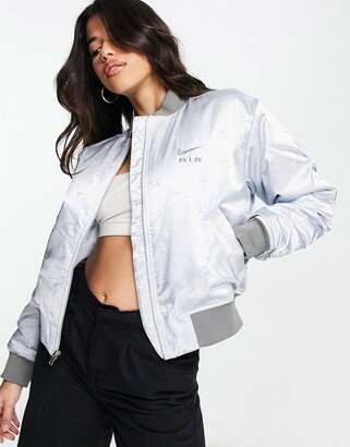 Air bomber jacket in pure platinum