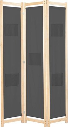 3-Panel Room Divider Gray 47.2