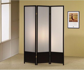 Three Panel Folding Screen with Translucent Inserts - 70.25 H x 0.75 W x 52 L Inches