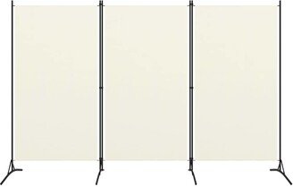 3-Panel Room Divider Cream White 102.4