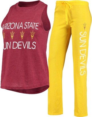 Concepts Sport Women's Maroon, Gold Arizona State Sun Devils Team Tank Top and Pants Sleep Set - Maroon, Gold-Tone