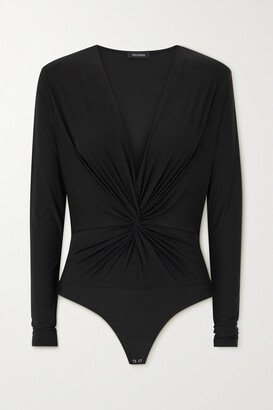 The Stanton Gathered Stretch-jersey Bodysuit - Black