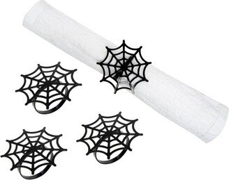 Black Spider Web Halloween Napkin Ring Set of 4