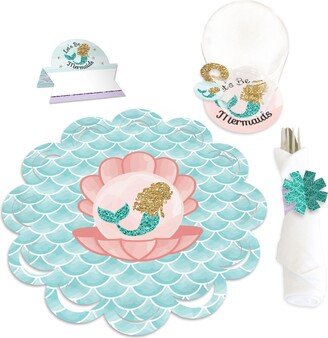Big Dot Of Happiness Let's Be Mermaids Shower or Birthday Paper Charger & Decor Chargerific Kit for 8