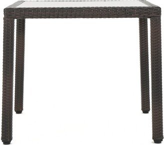 San Pico Square Wicker Dining Table - Multibrown