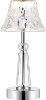 Madelyn Bohemian Classic Acrylic Rechargeable Integrated Led Table Lamp - Clear/chrome