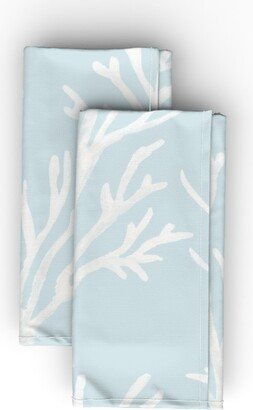 Cloth Napkins: Oceanmist Coral - Blue Cloth Napkin, Longleaf Sateen Grand, Blue