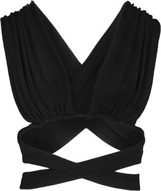 Selen Jewels Roselenda Black Open Back Crop Top