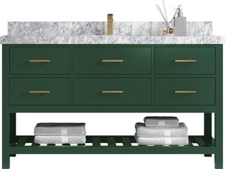 Parker 60 In. W X 22 D Single Sink Bathroom Vanity in Lafayette Green With Quartz Or Marble Countertop | Modern Vanity Premium Q