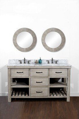 Rustic Style 60-inch Double Sink Bathroom Vanity