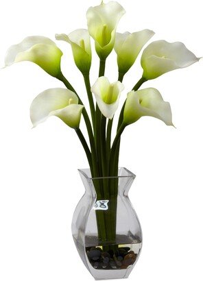 Classic Calla Lily Artificial Arrangement in Glass Vase