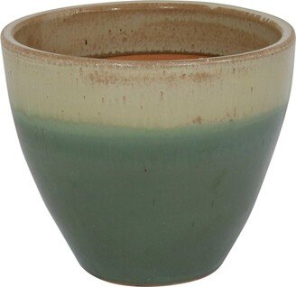 Sunnydaze Decor 13 in Resort High-Fired Glazed Ceramic Planter - Seafoam