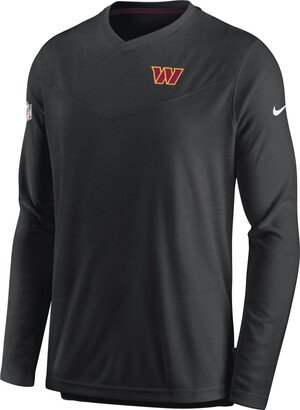 Men's Dri-FIT Lockup Coach UV (NFL Washington Commanders) Long-Sleeve Top in Black