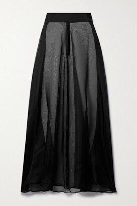 Net Sustain Aire Silk-organza Maxi Skirt - Black