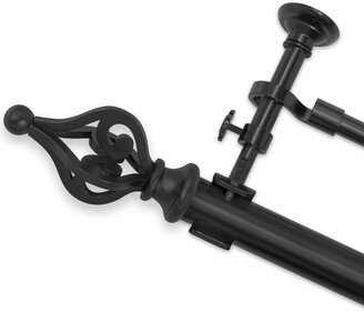 Black 'Optima Crown' Double Curtain Rod Set