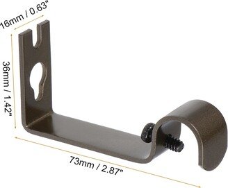 Unique Bargains Curtain Rod Bracket Iron Single for 16mm Drapery Rod, 73 x 36 x 16mm Brown 2Pcs - White - 108x78mm 1pcs