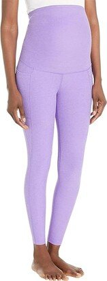 Maternity Spacedye Out of Pocket High-Waisted Midi Leggings (Bright Amethyst Heather) Women's Casual Pants