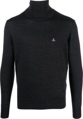 Orb-embroidered fine-knit jumper